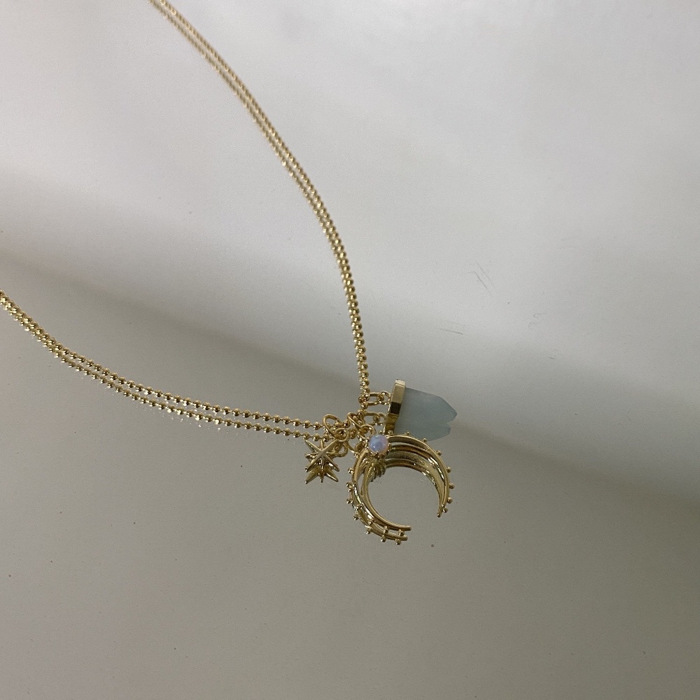 Magic Opal Moon Necklace